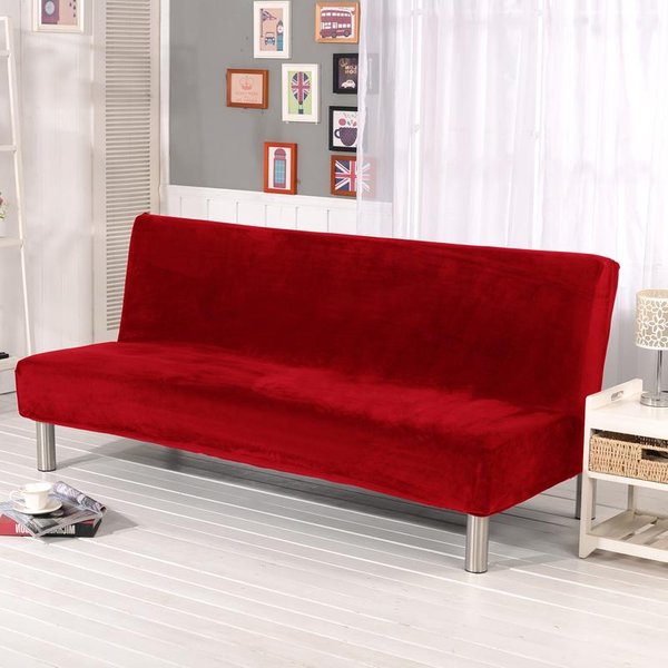 Funda De Felpa Plegable Para Sofá Cama De Terciopelo Grueso Funda EláStica Para Sofá Cama Sin Brazos SáBana Funda De Sofá EláStica Funda De FutóN Invierno S(160-185CM)-image