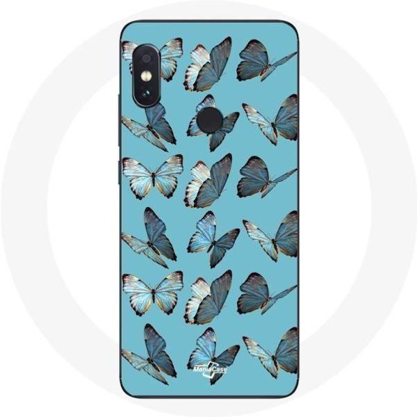 Funda - Xiaomi - Redmi Note 5 Pro - Flexible - Mariposas - Azul Azul-image