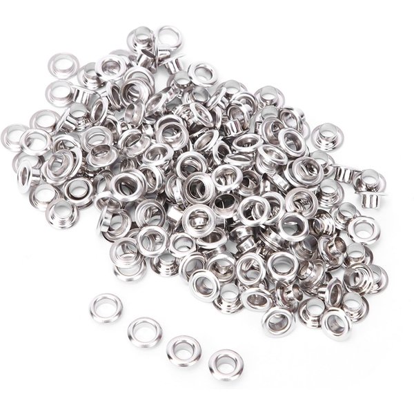 Juego De 100 Ojales De LatóN Para Bolsas De Ropa, Accesorios, Kit De Ojales De 4 Mm De Doble Cara, Bronce Plata-image