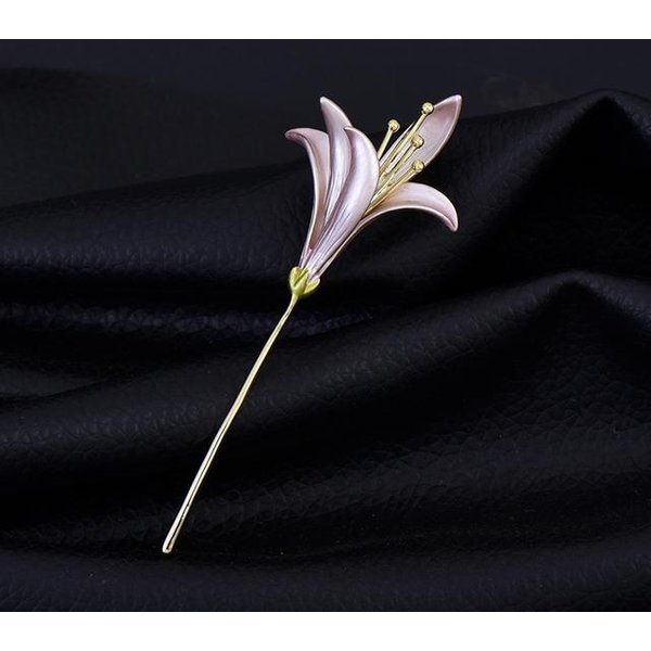 Broches Creativos De Narciso Para NiñA Flor Hoja Pin Ramo De Narcisos Broche De Esmalte JoyeríA Para Fiesta De Boda Color Rosa-image