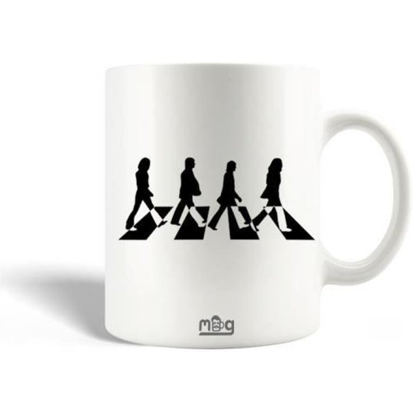 Mug En CéRamique The Beatles Groupe Musical Affiche Noir Et Blanc Marche-image