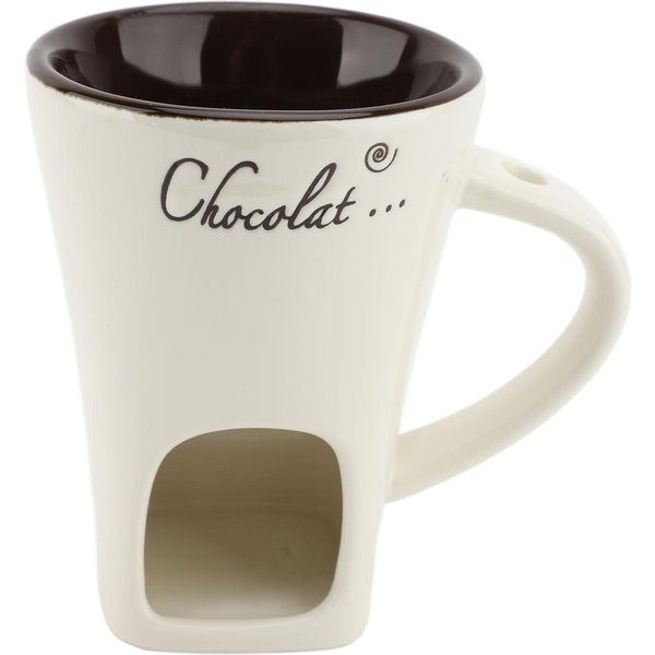 Taza Para Fondue De Chocolate Para Derretir CeráMica Olla Calentadora De Mantequilla Suministros Para Derretir Chocolate Con Tenedor Para Cocina-image
