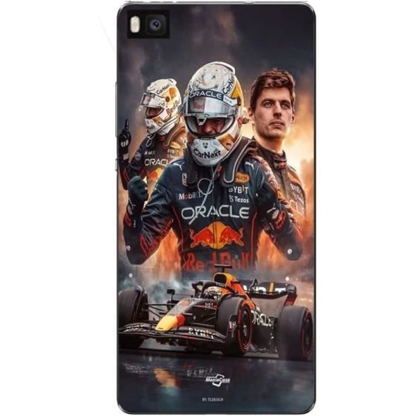 Coque - Maniacase - Huawei P8 - Max Verstappen - F1 Art Wallpaper - Souple - Noir-image
