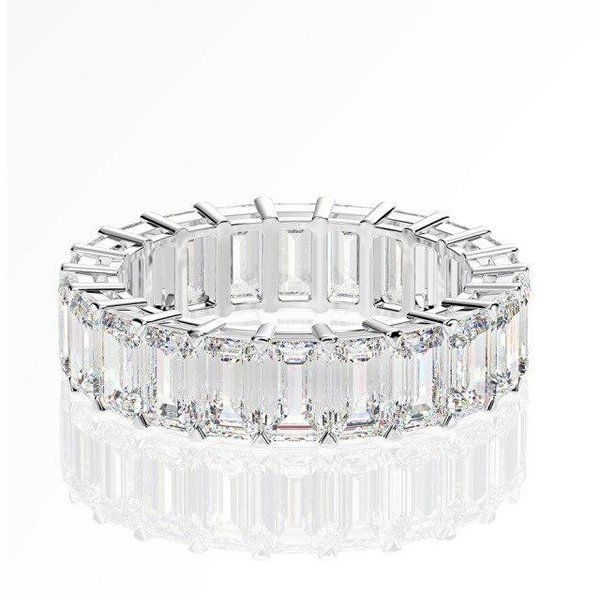 Wong Rain Luxury 925 Sterling Silver Stworzony Moissanite Kamień Szlachetny ObrąCzka ZaręCzynowa Z BiałEgo ZłOta PierśCionek Z BiżUterią Hurtownia 8 BiałY-image