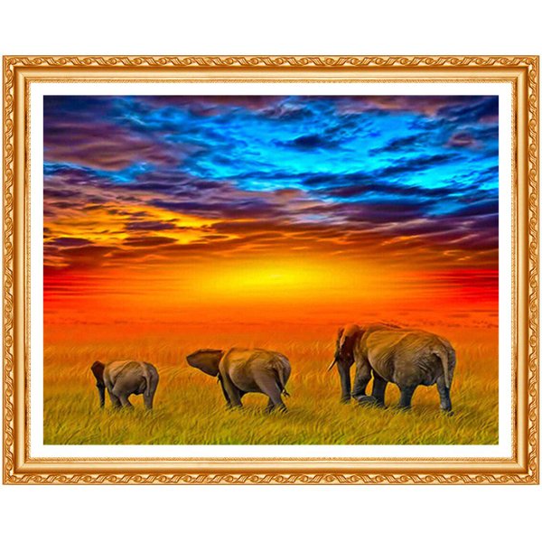 Pintura De Diamantes 5D DIY Bordado De Diamantes Redondos Completos Animales Diamante Taladro Redondo 20X30CM-image