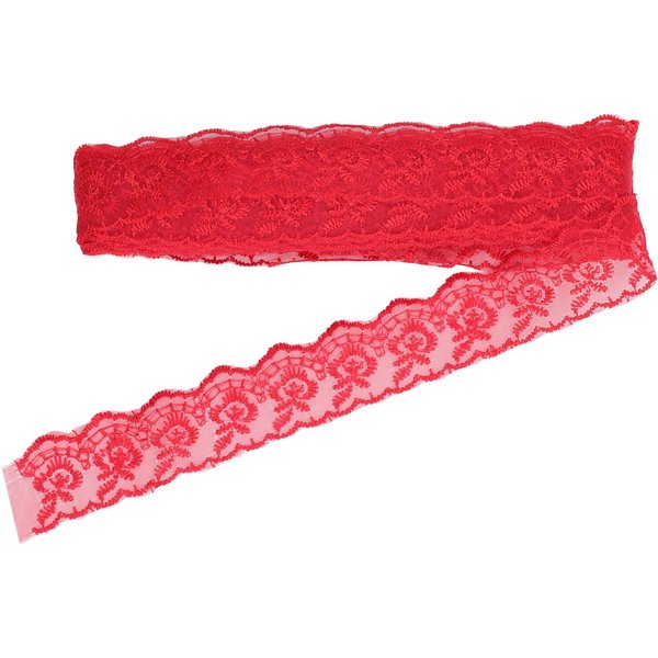 Cinta De Encaje 10 Yardas Tela De Encaje EláStica Suave Para Coser Ropa DecoracióN De Fiesta De Boda Regalo Rojo-image