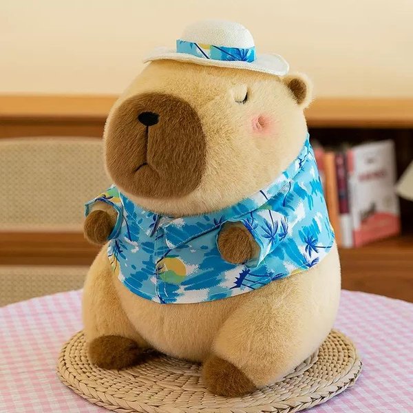 23 Cm Urocza Zielona Kapibara Bananowa Pluszowa Zabawka Kawaii Pluszowe ZwierząTko Puszysta Gruba Lalka Kapibara Poduszka Do Przytulania Dla Dziewczynek Prezenty Dekoracja-image