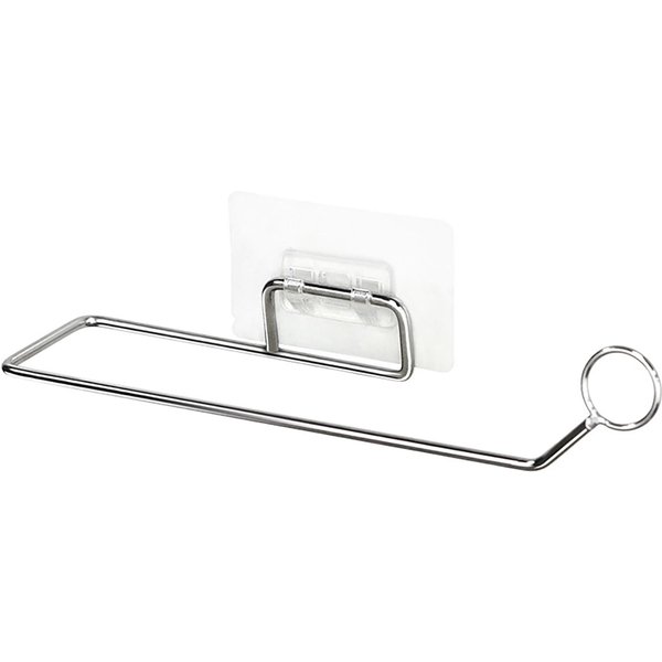 Estante Para Toallas De Papel De BañO Montado En La Pared Dispensador Soporte Sin Taladro Acero Inoxidable Para Cocina White-image