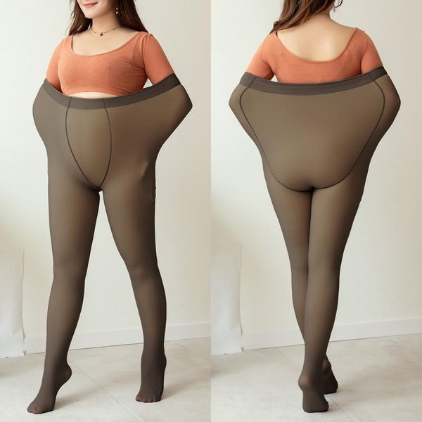 90G 250G Leggings De Invierno Para Mujer Pantalones TéRmicos Medias Forradas Pantalones Gruesos Falsos Medias Polares Calcetines De Forro Polar Terciopelo 90G No Velvet-image