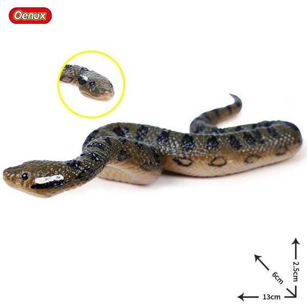 Oenux SimulacióN Bosque Animales Salvajes Serpientes Modelo Cobra Salvaje Serpiente De Cascabel PitóN Figuras De AccióN Recuerdo De Fiesta DecoracióN Juguete Para NiñOs Regalo-image
