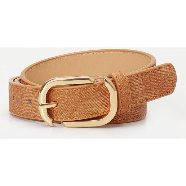 CinturóN Simple Nuevo Para Mujer Moda VersáTil CinturóN Para Jeans CinturóN Mujer Beige-image