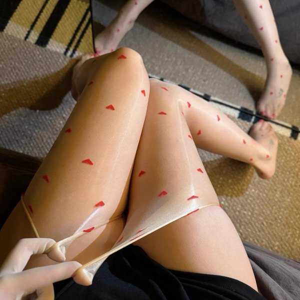 Calcetines De CorazóN De Princesa Japonesa 1D Ultra Finos Transparentes Medias Mujer sexy Aceite Brillante Sedoso Hasta El Muslo Medias Cosplay LenceríA One Size-image