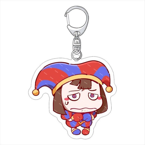 La IncreíBle Serie Del Circo Digital Llavero AcríLico Personaje De Dibujos Animados Creativo ImpresióN HD Llavero De Mochila AcríLico Regalo 6Cm Red-image