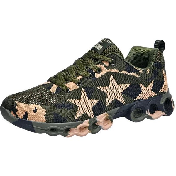 Zapatillas Deportivas De Camuflaje De Malla Para Hombre Zapatos Casuales Resistentes Al Desgaste Para Hombre Zapatillas De Tenis Antideslizantes Zapatos Planos De Trabajo Para MontañIsmo Al Aire Libre Tenis 39 Camuflaje-image