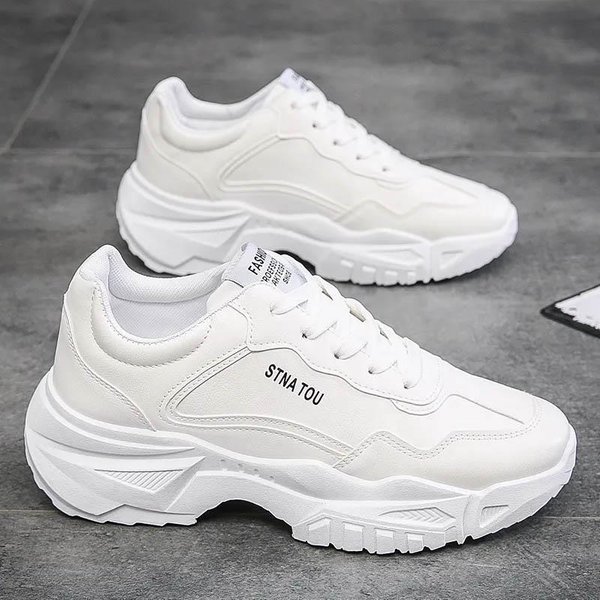 Zapatos De Hombre Zapatos Planos VersáTiles Transpirables Elevadores Suela Gruesa Casual Deportivos Running Zapatos De Papá VersióN Coreana Zapatillas 39 Gray-image