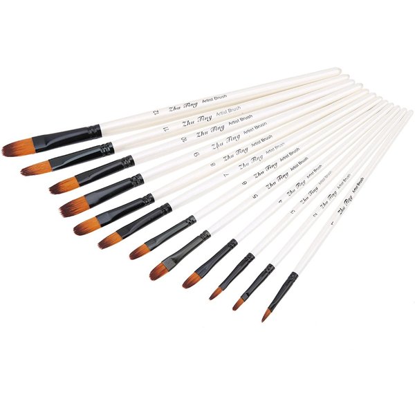 Set De 12 Pinceles De Dibujo Para Arte Gouache Acuarela Herramientas Para Pintura Al ÓLeo (01)-image