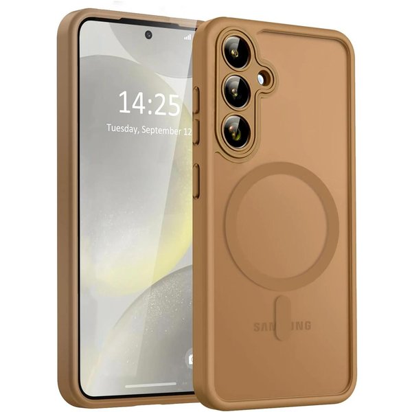 Luksusowe Matowe PółPrzezroczyste Magnetyczne Etui Na Telefon Z łAdowaniem Bezprzewodowym Dla Samsung Galaxy S25 Ultra S24 S23 Ultra Plus S24FE Pokrowiec Galaxy S25-image
