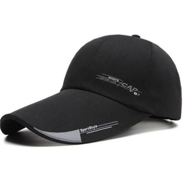 Gorra De BéIsbol Para Hombres Verano Exterior Pesca Sombreros Solares Moda Masculina Gorras Deportivas Hombres Visera Larga Ala Sombra Ajustable Gorra Snapback 56-60Cm Red-image