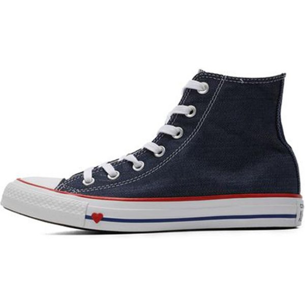 Zapatillas De Lona De CañA Alta Converse Chuck Taylor All Star CóModas VersáTiles Unisex ÍNdigo 40 Gray-image