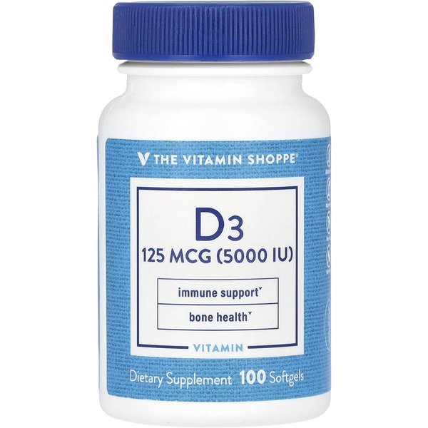 the Vitamin Shoppe, Vitamina D3, 125Mcg (5.000 Ui), 100 CáPsulas Blandas-image