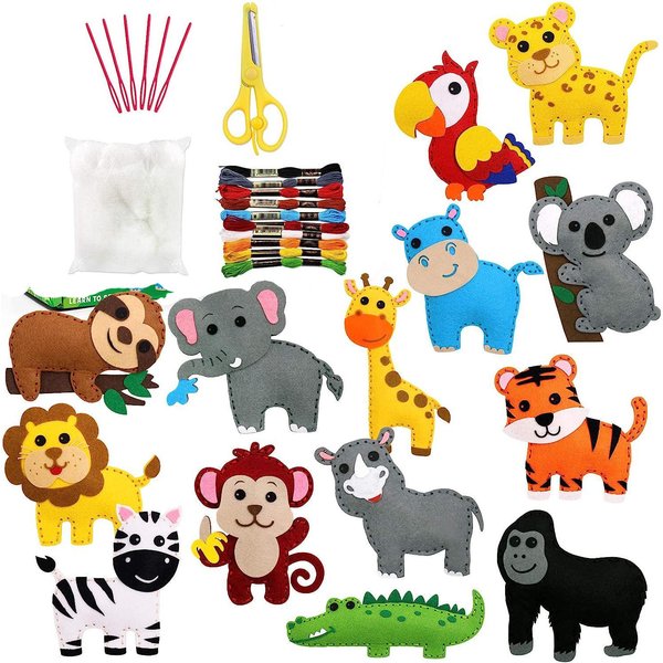 Zestaw Do Szycia Z Dinozaurami Craft Kit DIY Dla Dzieci Zestaw Do Szycia RęKodziełO Edukacyjny Dla PocząTkująCych Szycie Wypchane Zestaw Do Szycia Na BożE Narodzenie Filcowe Ozdoby-image