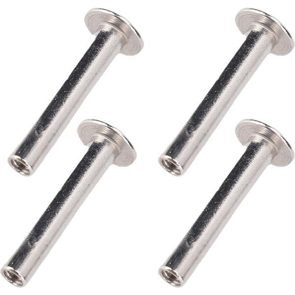 4X22X8.5Mm 100 Zestaw Nity Rurowe M3 Zestaw Metalowe Dwukapslowe Nity ĆWieki Do OdzieżY Ze SkóRy PU White-image