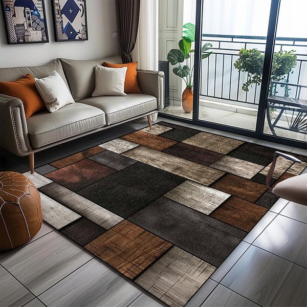 Alfombra GeoméTrica Moderna Sala De Estar DecoracióN Abstracta Hogar Sofá Lavable Alfombras De Gran TamañO Dormitorio Vestidor Alfombrillas De Suelo Antideslizantes 80*120Cm-image