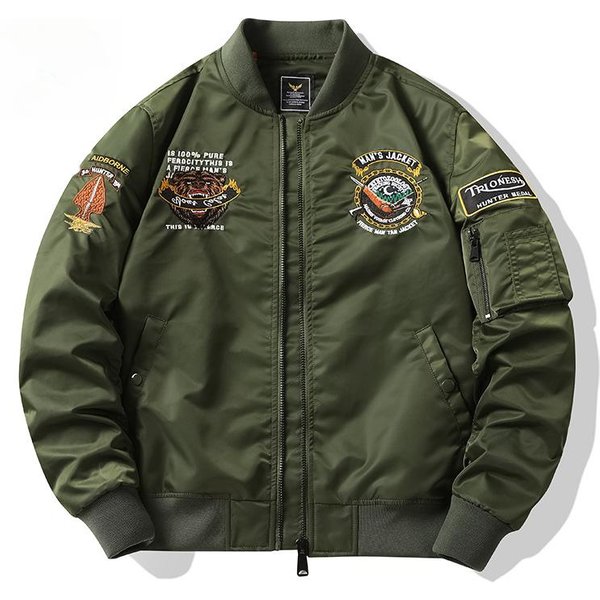 Chaqueta De AviacióN Nueva De Primavera Y OtoñO Para Hombre Con Bordado De Industria Pesada Uniforme De BéIsbol Chaqueta De Talla Grande Xxxxl Black-image