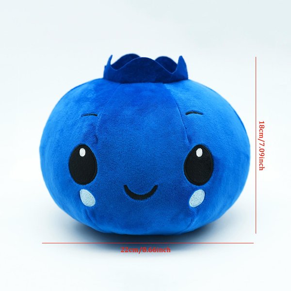 Treasuringu KreskóWkowe Pluszowe Zabawki Jagodowe Kawaii Niebieskie Owoce Wypchana Lalka 22Cm Urocza Jagoda MięKka Poduszka Pluszak Prezenty Urodzinowe-image