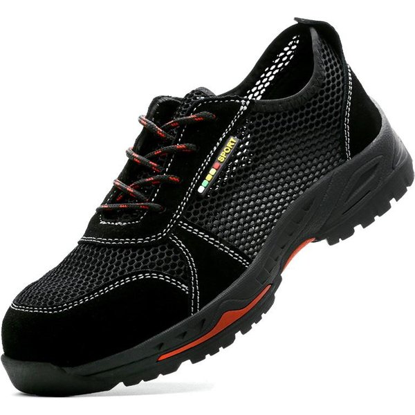 Zapatos De Seguridad Laboral Para Hombre Antiaplastastamiento Y Antipinchazos Ligeros Y Resistentes Al Desgaste Verano Transpirables Antideslizantes Zapatos De Trabajo 45 Black-image