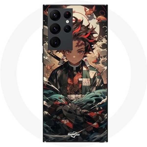 Coque Maniacase Pour Samsung Galaxy S22 Ultra Demon Slayer Tanjiro Anime Manga-image