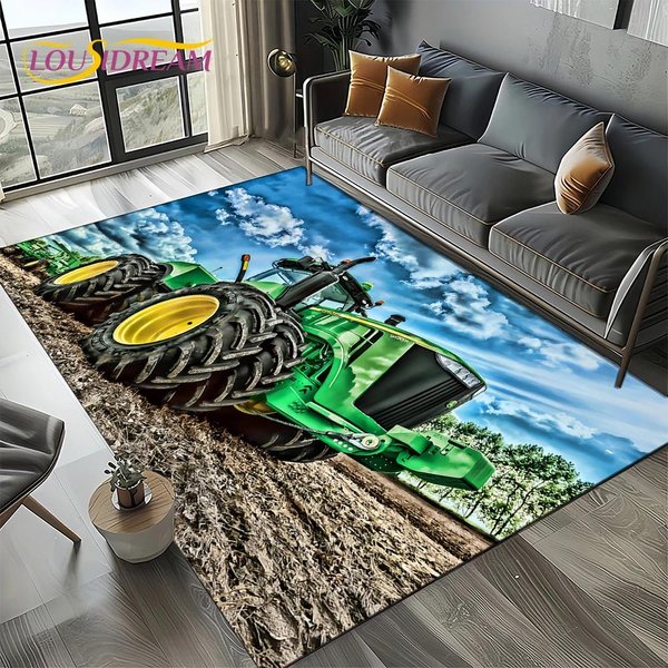 27 Styl CiężAróWka Retro 3D Traktor SamochóD Dywanik Dywan Do Salonu Sypialni Dom Dekoracja Sofy, Dywanik DziecięCy AntypośLizgowa Mata PodłOgowa Prezent 40X60Cm( 15X23In ) Gray-image