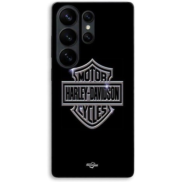 Etui Dla Samsung Galaxy S26 Ultra Logo Harley Davidson Motory Motocykle Szare PrzóD Czarny Maniacase Czarny-image