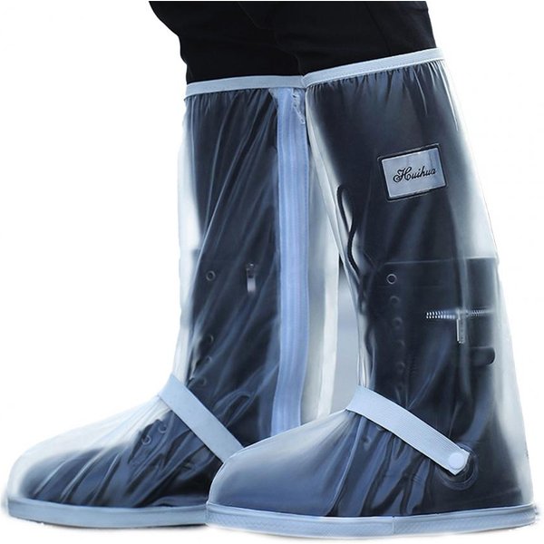 1 Para Ochraniaczy Na Buty Wysoka Cholewka PyłOszczelne AntypośLizgowe Zapinane Na Zamek Odporne Na ZużYcie Buty Pogrubione Ochraniacze Na Buty Ochraniacze Na Buty Przeciwdeszczowe M Gray-image