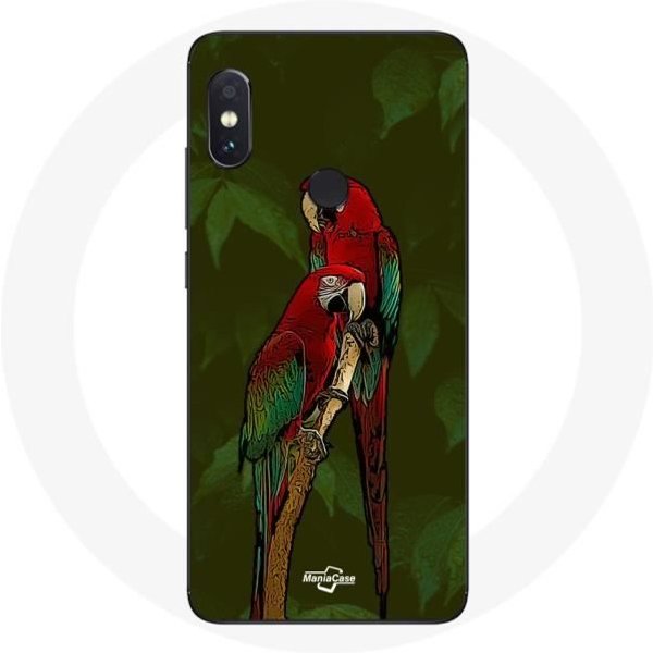 Funda - Pionus - Xiaomi Redmi Note 5 Pro - Roja - Flexible - Loro Rojo-image