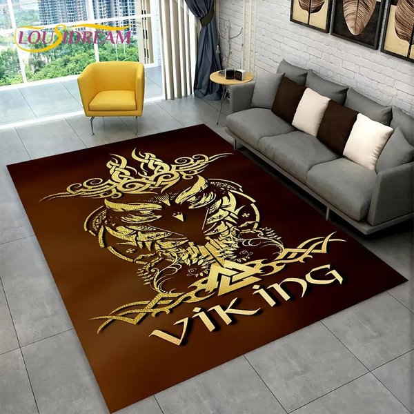 Alfombra Vikinga MitologíA NóRdica Dios Loki ÁRea De Alfombra, Alfombra Para Sala De Estar Dormitorio Sofá Felpudo DecoracióN De Cocina, Alfombrilla Antideslizante 40X60Cm(15X23In)-image
