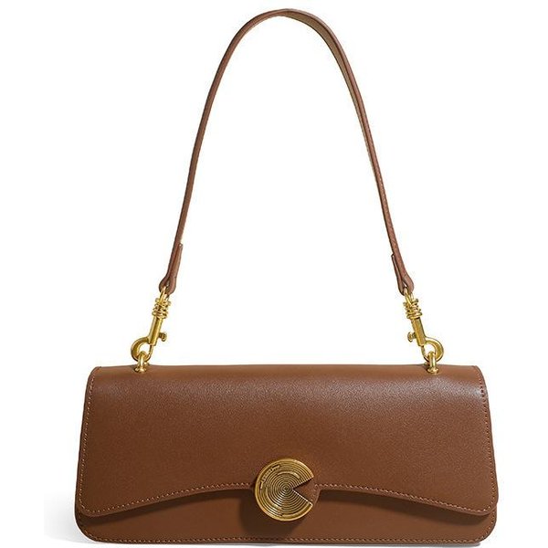 Bolso De Cuero Para Axila, Bolso Baguette De Mano, Bolso Cruzado De Nicho Para Mujer, Bolso De Hombro ÚNico Para Mujer Brown-image