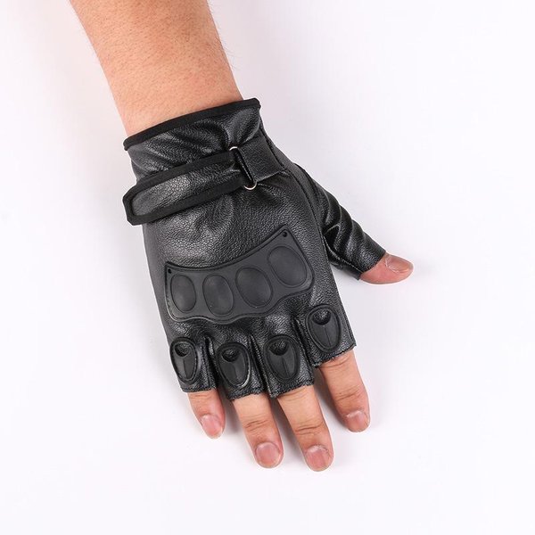 Guantes De Ciclismo Deportivos De Medio Dedo Estilo Nuevo Para Hombres Y Mujeres Moda Transpirables TáCticos Para Bicicleta Fitness Al Aire Libre Guantes De Cuero PU One Size-image