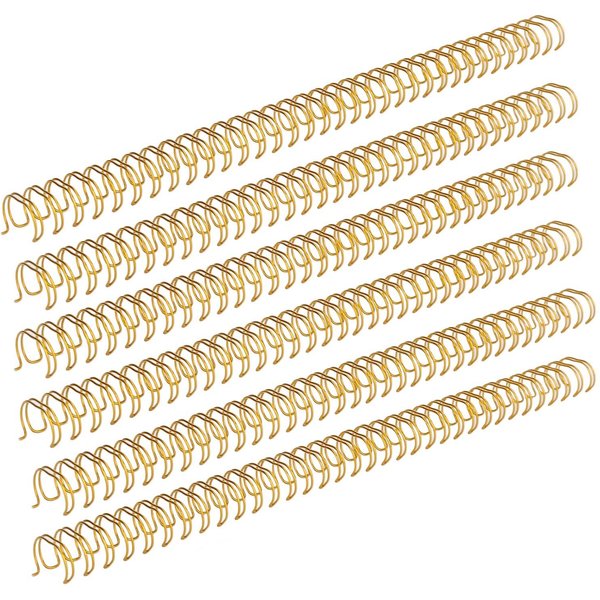 100 Szt. Spirale Do Bindowania 34 PęTle 3:1 PółKa A4 Grzbiety Do Bindowania PodwóJnym Drutem Pojemność 120 Kartek ŚRednica 14,3 Mm ZłOty-image