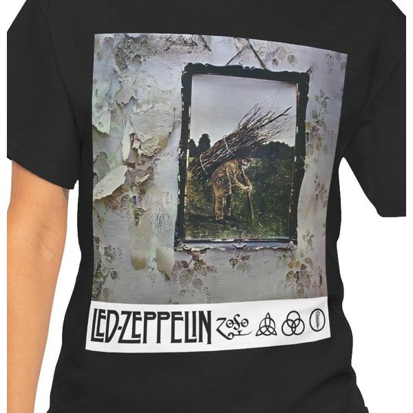 ÁLbum Led Zeppelin IV (1971) Camiseta Jimmy Page Stairway To Heaven Banda De Rock L-image