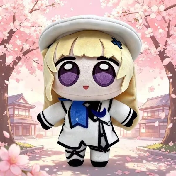 Nueva MuñEca De Peluche Anime Phoebe 23Cm Dibujos Animados Wuthering Waves Phoebe Lleva Un Uniforme Blanco Y Un Sombrero Blanco MuñEco Relleno Regalos-image