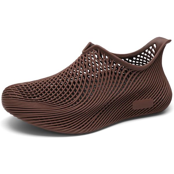 Letnie MęSkie Nowe Codzienne Buty Z Nadrukiem 3D Puste OddychająCe Wygodne LżEjsze Buty Sportowe Modne Buty Outdoorowe Do Pieszych WęDróWek 41 BrąZowy-image