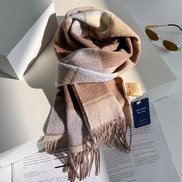Bufanda De Invierno De Lana Para Mujer Bufandas Largas CáLidas De Cachemir Hijab Chal SóLido Para Dama Envoltorio Pashmina Femenina PañUelo Para La Cabeza 30X180 Cm-image