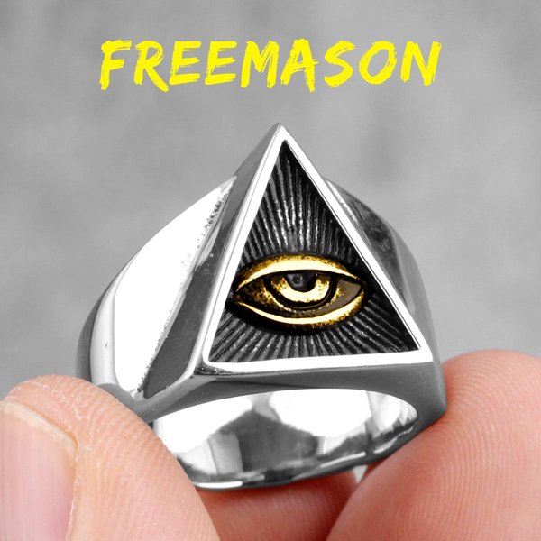 Anillos MasóNicos Illuminati Ojo De Pulpo Acero Inoxidable Mujer Hombre Punk Vintage Para Novio JoyeríA Creatividad Regalo 13-image
