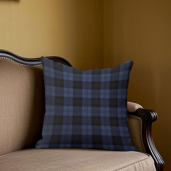 Funda De Almohada Cuadrada Jacquard A Cuadros Azul Marino Para Sofá, Oficina, CojíN Lumbar, Funda De Almohada Decorativa Para El Hogar 50X50Cm Black-image