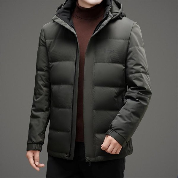 Nueva Chaqueta De PlumóN OtoñO E Invierno Para Hombre, Chaqueta De PlumóN Corta Con Capucha, Tejido De Nylon Seda De Leche, Chaqueta De PlumóN Para JóVenes Y Personas De Mediana Edad 4XL-image