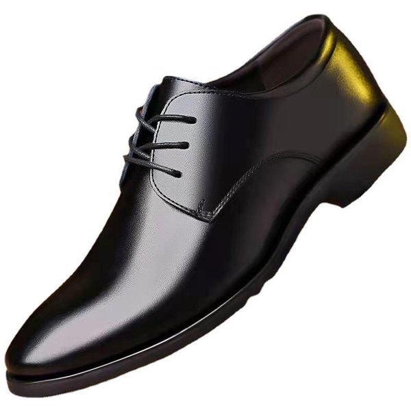 Wiosenne I Jesienne Brytyjskie Buty Biznesowe I Formalne SkóRzane MęSkie Buty PodwyżSzająCe Pojedyncze Buty Buty Casualowe Garnitur 39 Black-image