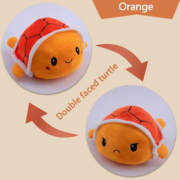 15-25Cm Kawaii Odwracana ŻółW Pluszowa Zabawka Urocze Pluszowe ZwierząTko Lalka ŻółW ZłY Odwracany WesołY Zabawka Prezenty ŚWiąTeczne Dla Dzieci 20Cm-image