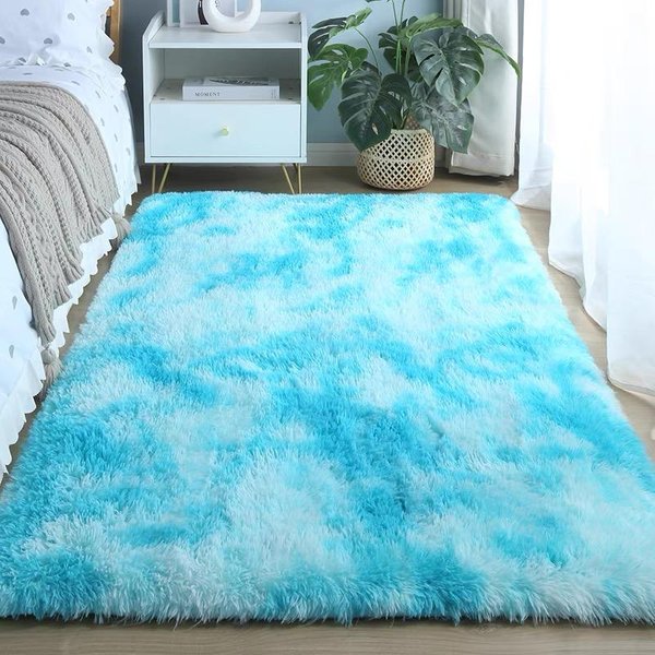 Dywan Tie Dye Gradient Pluszowy MięKki Puszysty Dywan Do Salonu DziecięCa Mata Do Zabawy WystróJ Domu AntypośLizgowy 40X60Cm-image