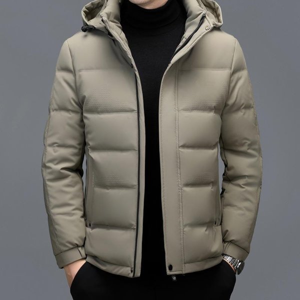 Chaqueta De PlumóN Gruesa Para Hombres De Mediana Edad Y Ancianos, Corta Casual Para Hombre, Suelta Con Capucha, Chaqueta De Papá Invierno 4XL-image